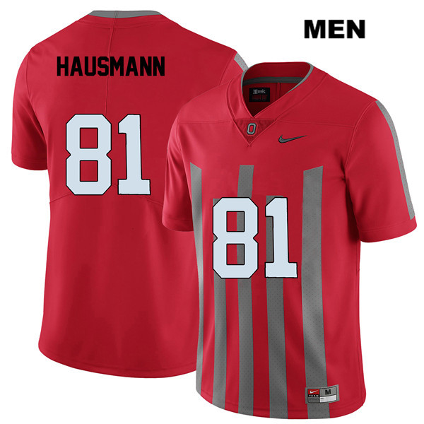 Ohio State Buckeyes Men's Jake Hausmann #81 Red Authentic Nike Elite College NCAA Stitched Football Jersey EA19Y35CS